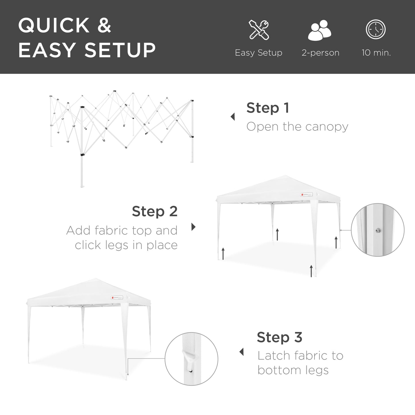 Outdoor Portable Pop Up Canopy Tent w/ Carrying Case, 10x10ft