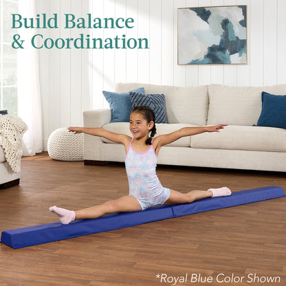 Folding Floor Balance Beam for Gymnastics Practice, Exercise - 8ft