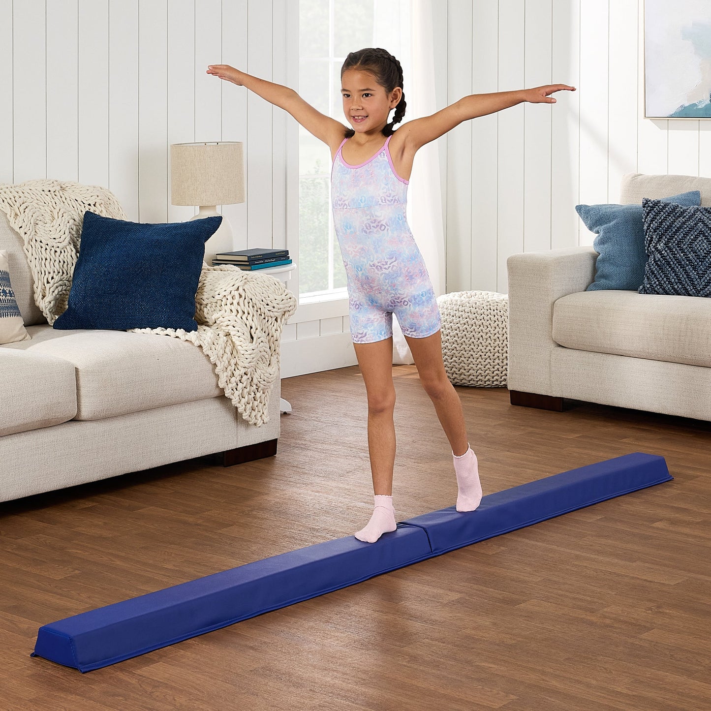 Folding Floor Balance Beam for Gymnastics Practice, Exercise - 8ft