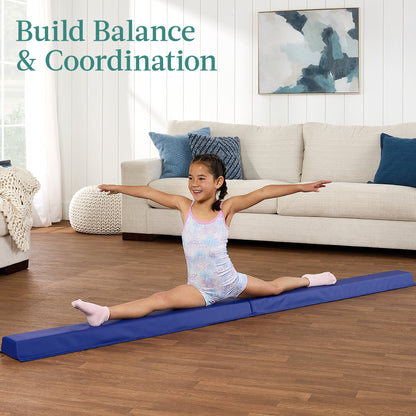 Folding Floor Balance Beam for Gymnastics Practice, Exercise - 8ft