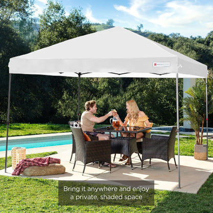 One-Person Setup Instant Pop Up Canopy w/ Case, 4 Weight Bags - 10x10ft