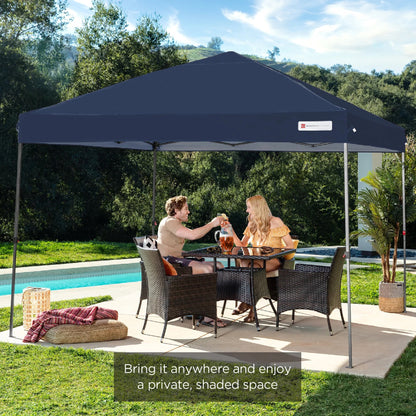 One-Person Setup Instant Pop Up Canopy w/ Case, 4 Weight Bags - 10x10ft