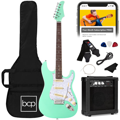 Beginner Electric Guitar Kit w/ Case, 10W Amp, Tremolo Bar - 39in