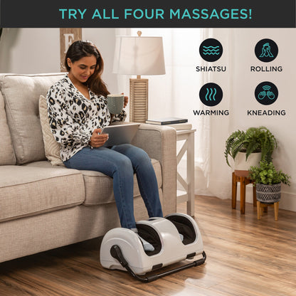 Reflexology Shiatsu Foot Massager w/ High-Intensity Rollers, Remote Control