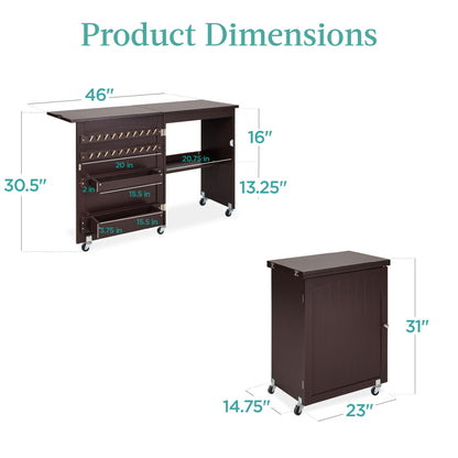 Folding Sewing Table Multipurpose Craft Station & Side Table w/ Wheels