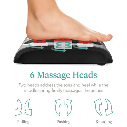 Shiatsu Foot Massager Platform w/ 6 Rollers, Heat Function