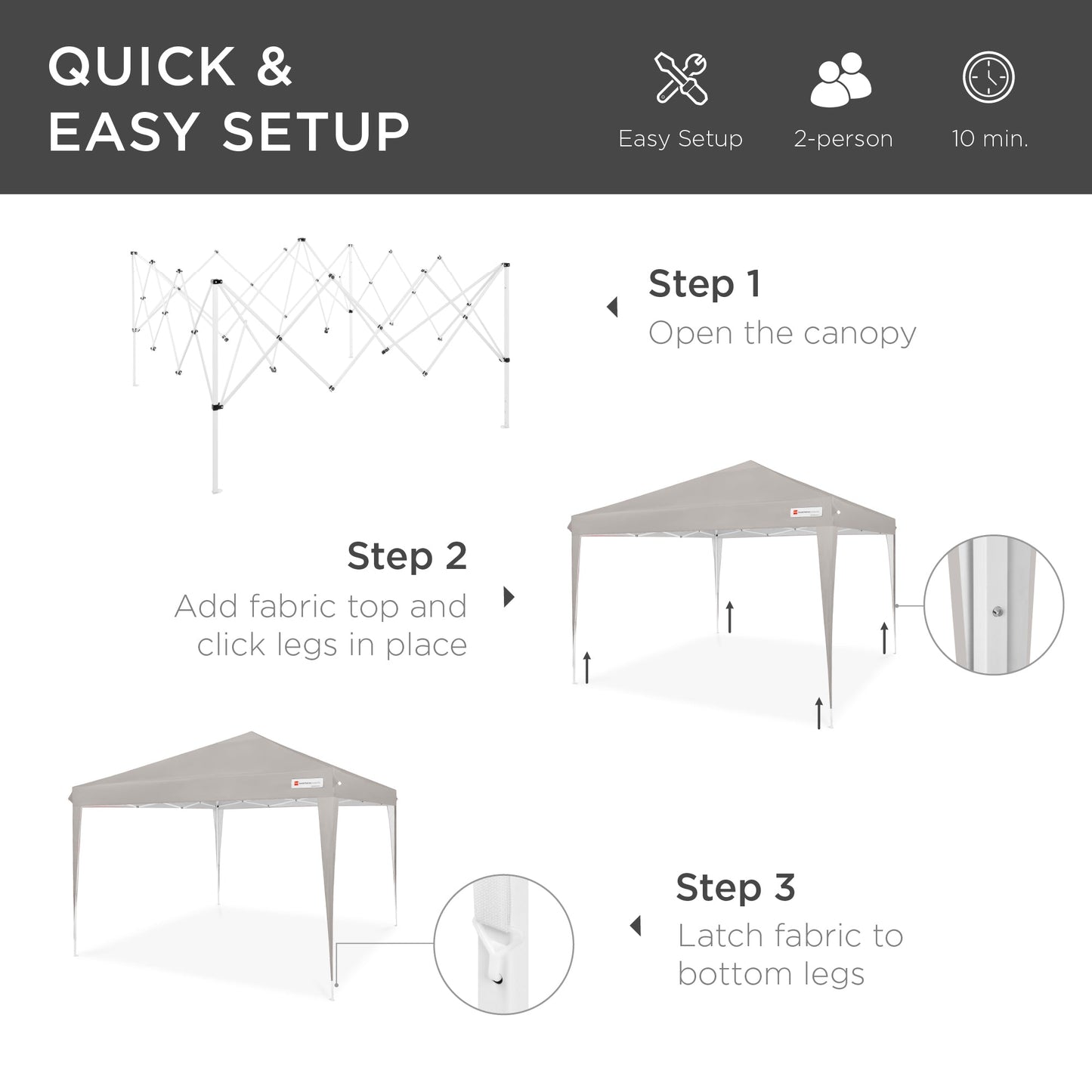 Outdoor Portable Pop Up Canopy Tent w/ Carrying Case, 10x10ft