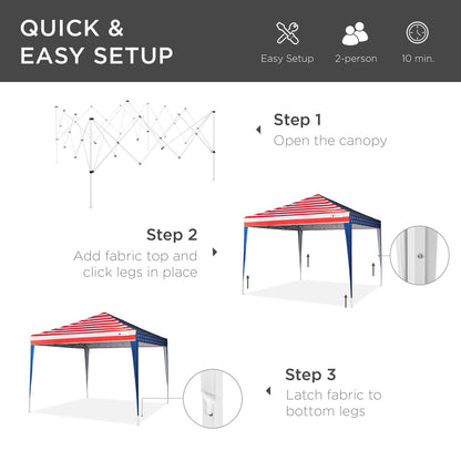 Outdoor Portable Pop Up Canopy Tent w/ Carrying Case, 10x10ft