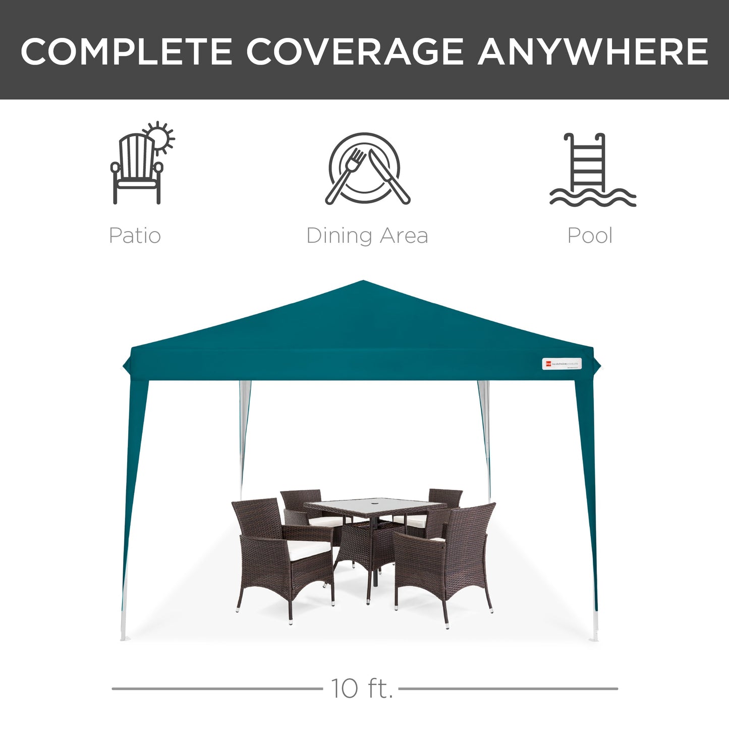 Outdoor Portable Pop Up Canopy Tent w/ Carrying Case, 10x10ft