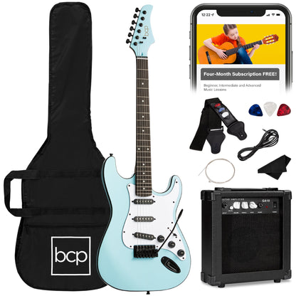 Beginner Electric Guitar Kit w/ Case, 10W Amp, Tremolo Bar - 39in