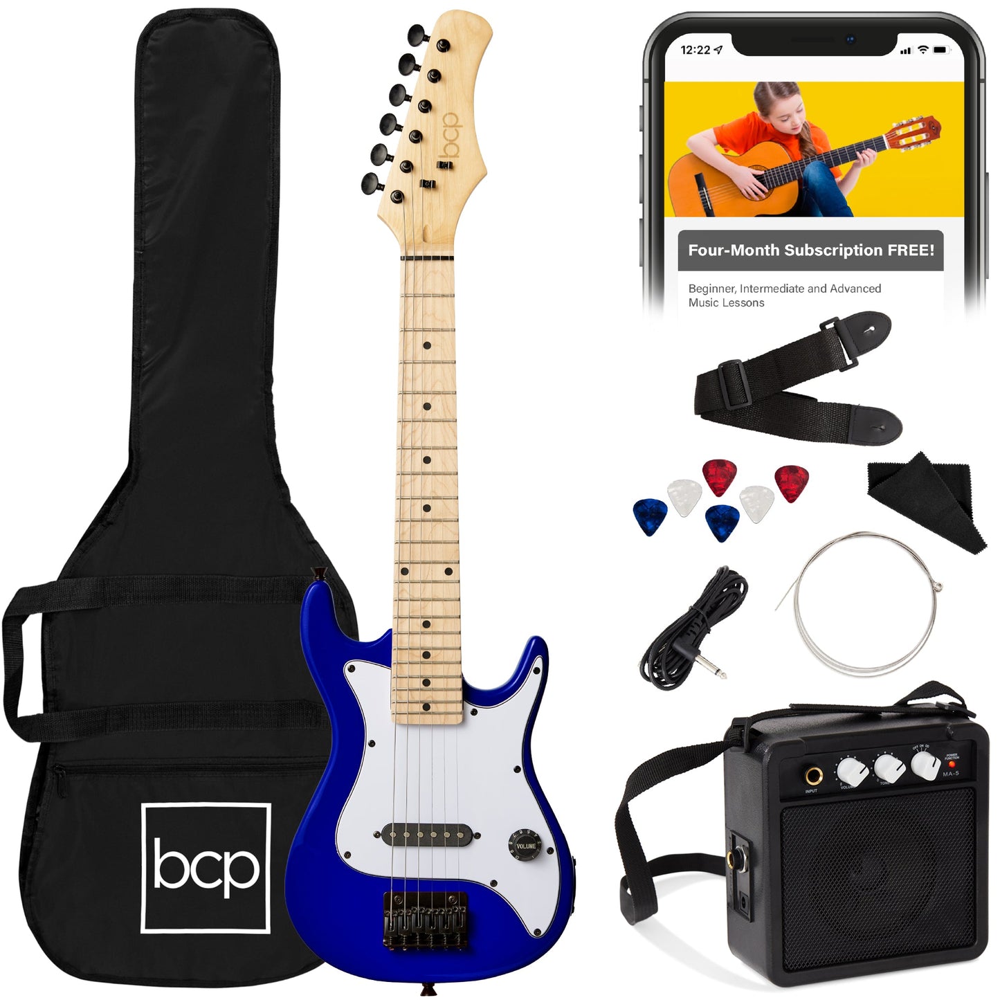 Kids Electric Guitar Beginner Starter Kit w/ 5W Amplifier - 30 in