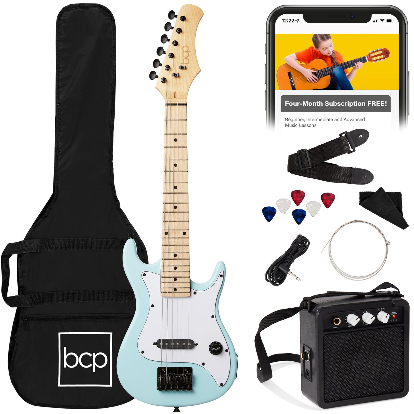 Kids Electric Guitar Beginner Starter Kit w/ 5W Amplifier - 30 in