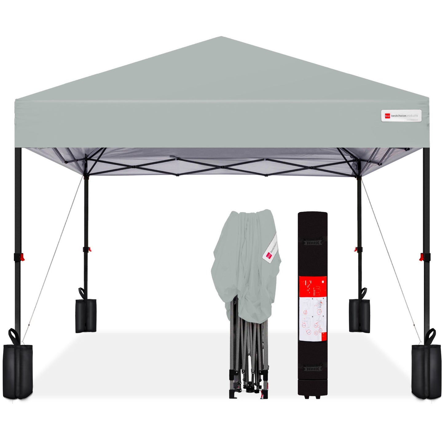 One-Person Setup Instant Pop Up Canopy w/ Case, 4 Weight Bags - 12x12ft