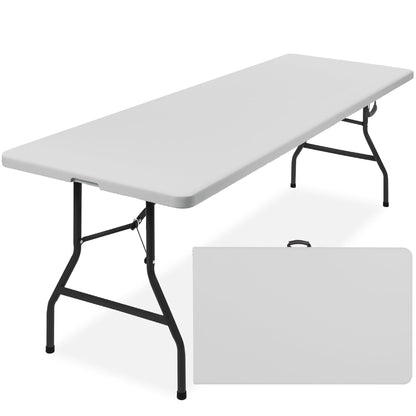 Portable Folding Plastic Dining Table w/ Handle, Lock - 8ft