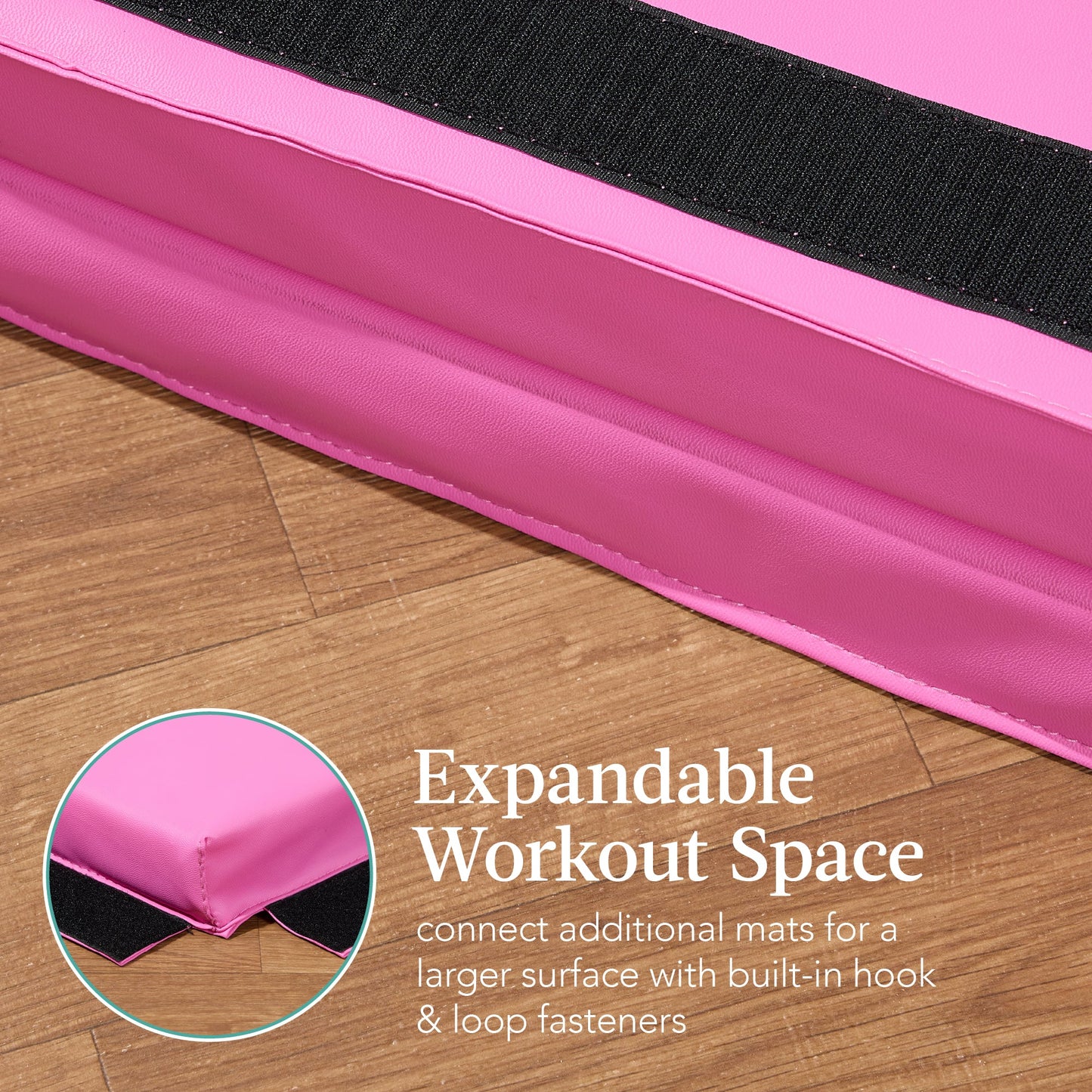 Folding Exercise Fitness Workout Gym Floor Mat w/ Handles