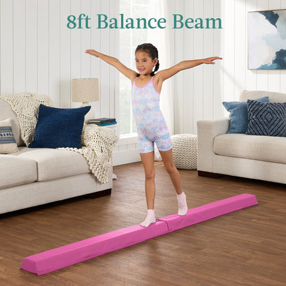 Folding Exercise Fitness Floor Mat w/ Handles & Balance Beam