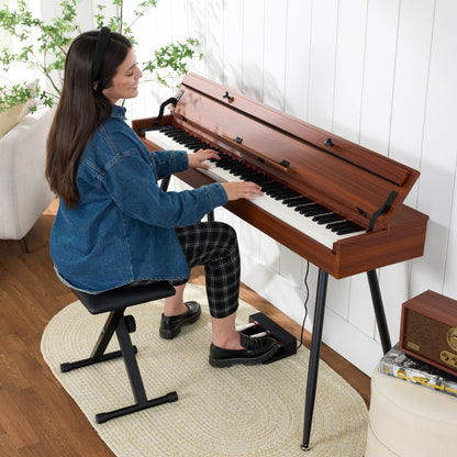 Modern 88 Key Fully Weighted Desk Style Digital Piano w/ Metal Legs