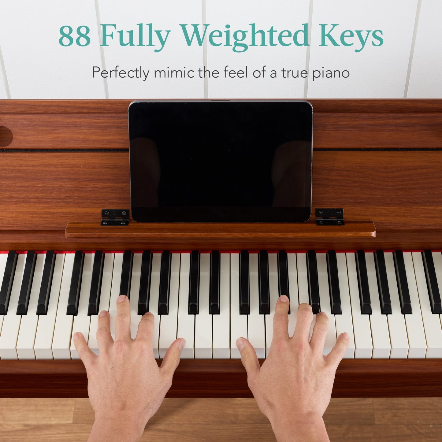 Modern 88 Key Fully Weighted Desk Style Digital Piano w/ Metal Legs