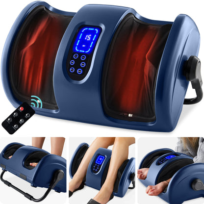 Reflexology Shiatsu Foot Massager w/ High-Intensity Rollers, Remote Control