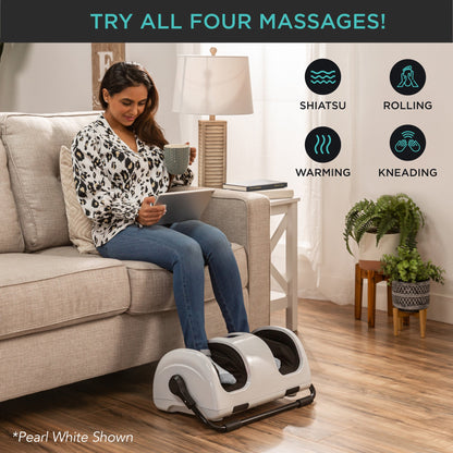 Reflexology Shiatsu Foot Massager w/ High-Intensity Rollers, Remote Control